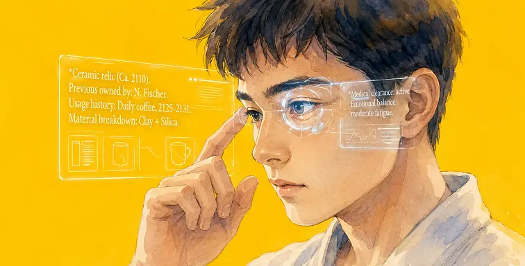OmniSight in 2240: Contact Lenses That Reveal the History of Everything You See